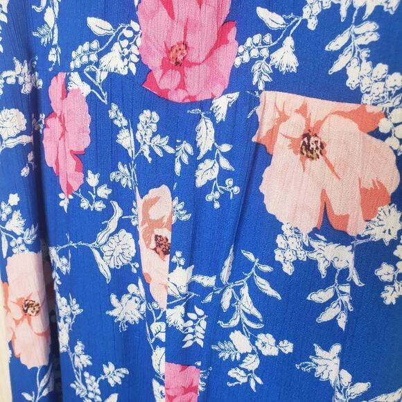 NWOT WAYF Ucca blue floral halter sleeveless backless midi dress size Large - Picture 6 of 11